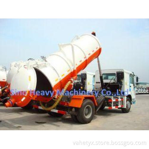 10M3 4X2 Sewage Suction Truck ZF8098 , 371HP Sewage Vacuum